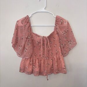 Altar'd State Pink Floral Blouse